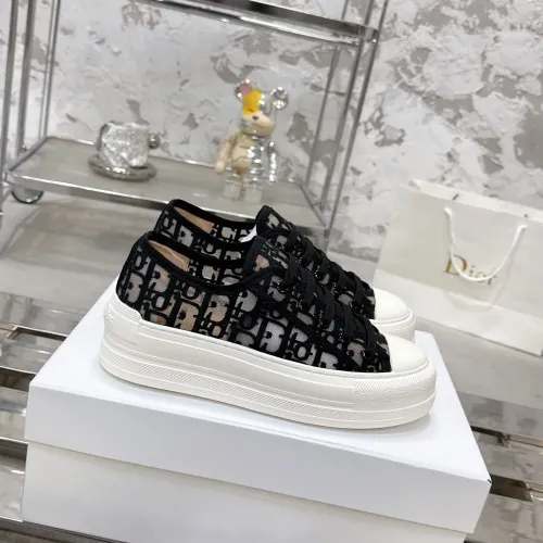Dior Oblique Embroidery Platform Canvas Sneakers 4.5cm Sole #B66714