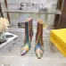 Fendi Arco Eel‑Skin Cone‑Heel Ankle Boots 8cm Heel #A68665