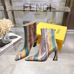 Fendi Arco Eel‑Skin Cone‑Heel Ankle Boots 8cm Heel #A68665