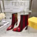 Fendi Arco Eel‑Skin Cone‑Heel Ankle Boots 8cm Heel #A68666