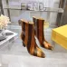 Fendi Arco Eel‑Skin Cone‑Heel Ankle Boots 8cm Heel #A68667