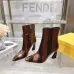 Fendi Arco Eel‑Skin Cone‑Heel Ankle Boots 8cm Heel #A68668