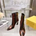 Fendi Arco Eel‑Skin Cone‑Heel Ankle Boots 8cm Heel #A68668