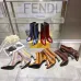 Fendi Arco Eel‑Skin Cone‑Heel Ankle Boots 8cm Heel #A68668