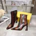 Fendi Arco Eel‑Skin Cone‑Heel Ankle Boots 8cm Heel #A68668