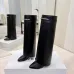 Givenchy Women’s Black Leather Knee-High Boots with Gold Strap & Pointed Toe #A69808