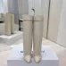 Givenchy Women’s Cream Leather Knee-High Boots with Gold Strap & Pointed Toe #A69811