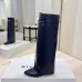 Givenchy Women’s Navy Leather Knee-High Boots with Gold Strap & Pointed Toe #A69810