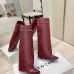 Givenchy Women’s Red Leather Knee-High Boots with Gold Strap & Pointed Toe #A69809