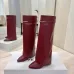 Givenchy Women’s Red Leather Knee-High Boots with Gold Strap & Pointed Toe #A69809