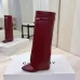 Givenchy Women’s Red Leather Knee-High Boots with Gold Strap & Pointed Toe #A69809