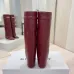 Givenchy Women’s Red Leather Knee-High Boots with Gold Strap & Pointed Toe #A69809