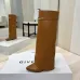 Givenchy Women’s Tan Leather Knee-High Boots with Gold Accent Strap and Pointed Toe #A69806