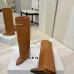 Givenchy Women’s Tan Leather Knee-High Boots with Gold Accent Strap and Pointed Toe #A69806