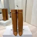 Givenchy Women’s Tan Leather Knee-High Boots with Gold Accent Strap and Pointed Toe #A69806