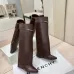 Givenchy Women’s Tan Leather Knee-High Boots with Gold Strap & Pointed Toe #A69807
