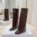 Givenchy Women’s Tan Leather Knee-High Boots with Gold Strap & Pointed Toe #A69807