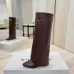 Givenchy Women’s Tan Leather Knee-High Boots with Gold Strap & Pointed Toe #A69807