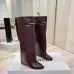 Givenchy Women’s Tan Leather Knee-High Boots with Gold Strap & Pointed Toe #A69807