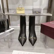 Gucci GG Metal‑Buckle Pointed‑Toe Stiletto Ankle Boots 5.5cm Heel #A68611