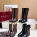Gucci Women’s Black Leather Ankle Boots with Red/Green Web Strap & Buckle Detail #A69841