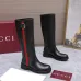 Gucci Women’s Black Leather Knee-High Boots with Red/Green Web Stripe & Side Buckle #A69886