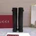 Gucci Women’s Black Leather Knee-High Boots with Red/Green Web Stripe & Side Buckle #A69886
