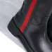 Gucci Women’s Black Leather Knee-High Boots with Red/Green Web Stripe & Side Buckle #A69886