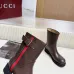 Gucci Women’s Brown Leather Ankle Boots with Red/Green Web Strap & Buckle Detail #A69842