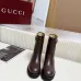 Gucci Women’s Brown Leather Ankle Boots with Red/Green Web Strap & Buckle Detail #A69842