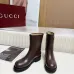Gucci Women’s Brown Leather Ankle Boots with Red/Green Web Strap & Buckle Detail #A69842