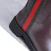 Gucci Women’s Brown Leather Knee-High Boots with Red/Green Web Stripe & Buckle Detail #A69885