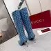 Gucci Women’s Denim-Textured Knee-High Boots with GG Monogram, Pointed Toe, Stiletto Heel #A69817