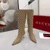 Gucci Women’s Knee-High Boots with GG Monogram Canvas, Pointed Toe, 10cm Stiletto Heel #A69819