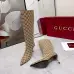 Gucci Women’s Knee-High Boots with GG Monogram Canvas, Pointed Toe, 10cm Stiletto Heel #A69819
