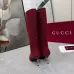 Gucci Women’s Red GG Canvas Knee-High Boots with Pointed Toe & Metal Stiletto Heel #A69818