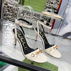 Gucci Shoes for Women Patent leather ankle strap high heel sandals White #B48593