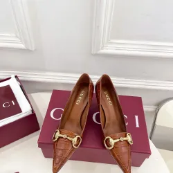 Gucci Boulevard Horsebit Pointed‑Toe Pumps 7cm Heel #A68639