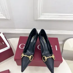 Gucci Boulevard Horsebit Pointed‑Toe Pumps 7cm Heel #A68641