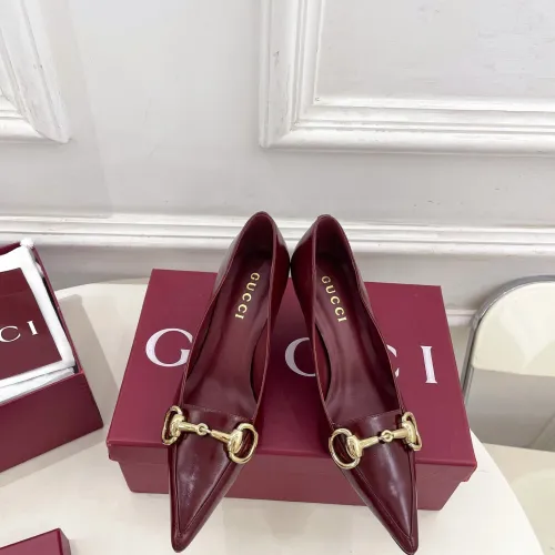 Gucci Boulevard Horsebit Pointed‑Toe Pumps 7cm Heel #A68642