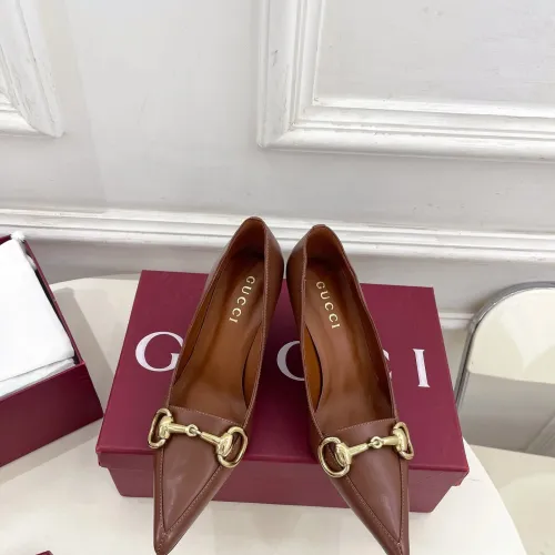 Gucci Boulevard Horsebit Pointed‑Toe Pumps 7cm Heel #A68643