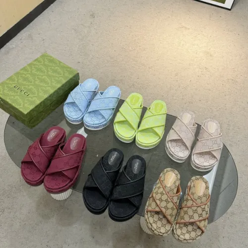 Gucci Shoes for Women's Gucci Slippers Blue/Khaki/Red/Black/Green #B47710