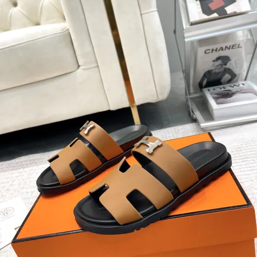 Hermes Chypre Double‑Strap Slide Sandals #A68671