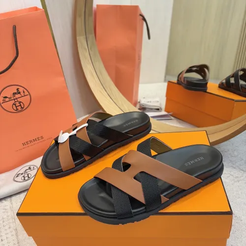 Hermes Chypre Double‑Strap Slide Sandals #A68676