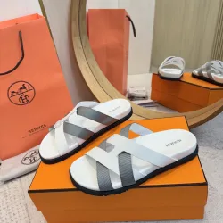 Hermes Chypre Double‑Strap Slide Sandals #A68677