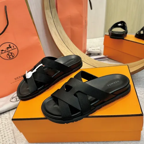 Hermes Chypre Double‑Strap Slide Sandals #A68678