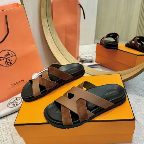 Hermes Chypre Double‑Strap Slide Sandals #A68679