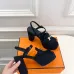 Hermes Style Platform Sandals with H Buckle & Tassel 10cm Heel #B66254
