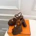 Hermes Style Platform Sandals with H Buckle & Tassel 10cm Heel #B66255