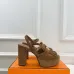 Hermes Style Platform Sandals with H Buckle & Tassel 10cm Heel #B66256